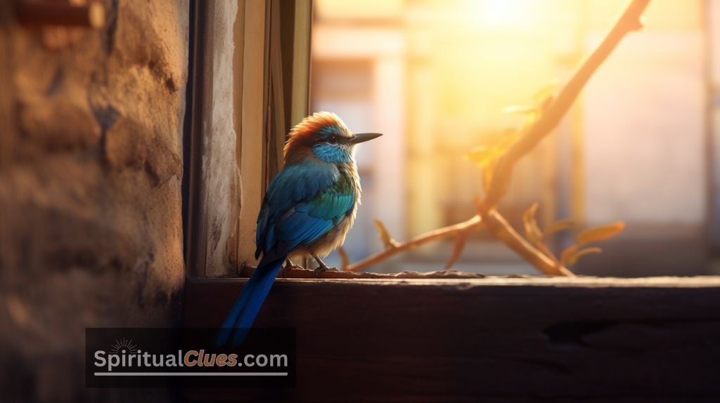 bird sitting on windowsill
