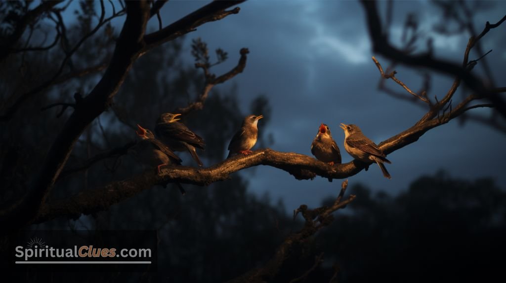 birds chirping at night