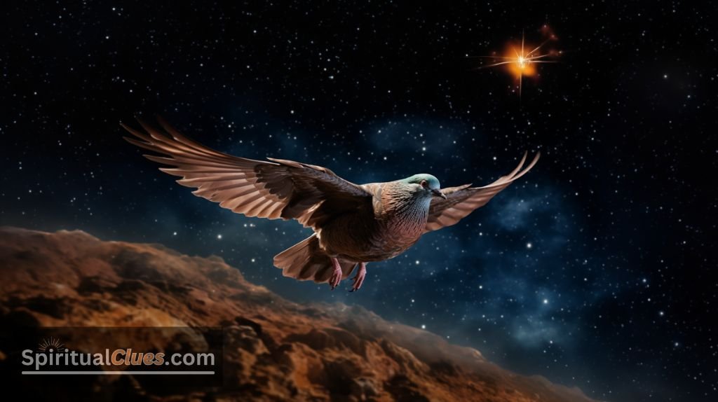 brown pigeon as divine messenger