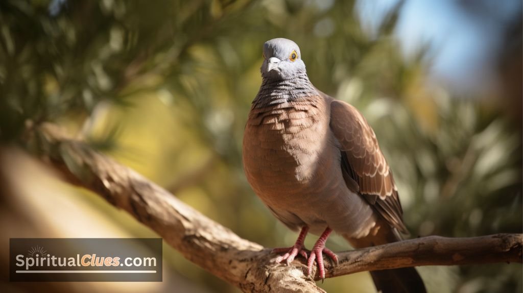 brown pigeon on a tree