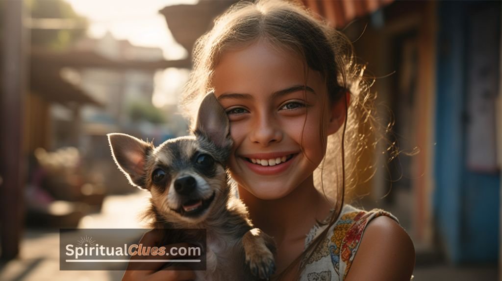 chihuahua with a girl in mexico