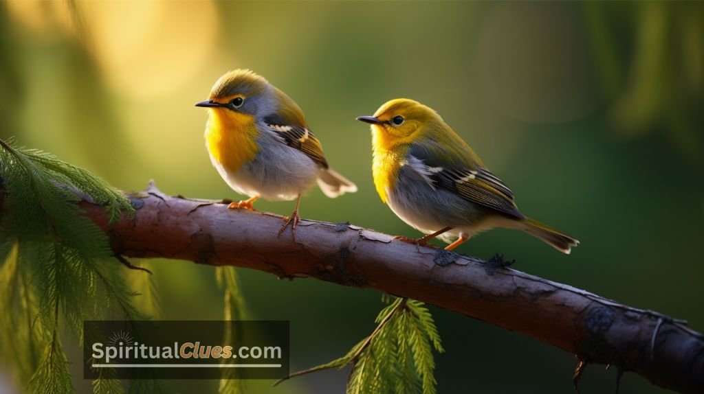 two warbler birds