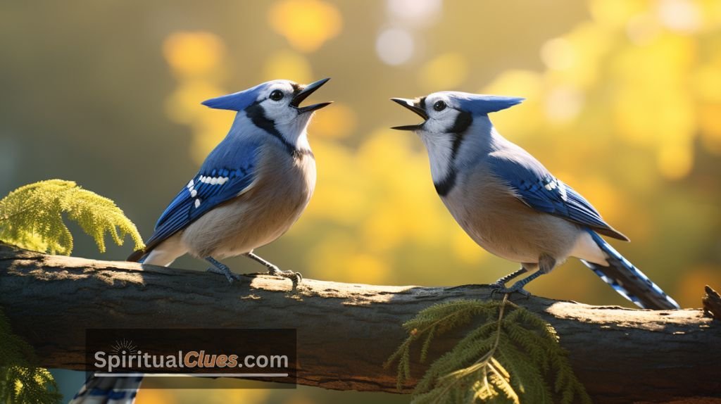 two blue jay birds