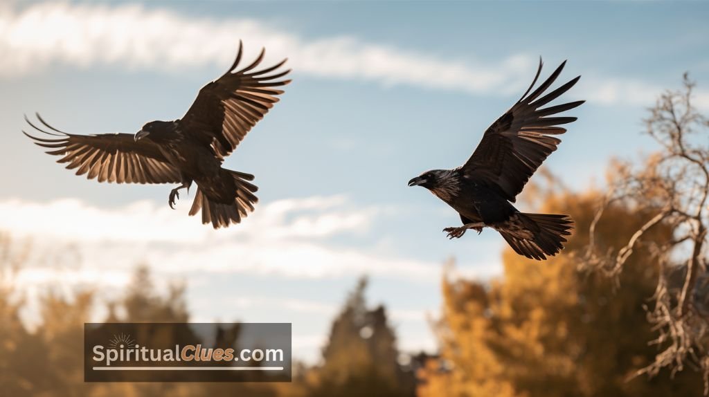 crow chasing hawk meaning