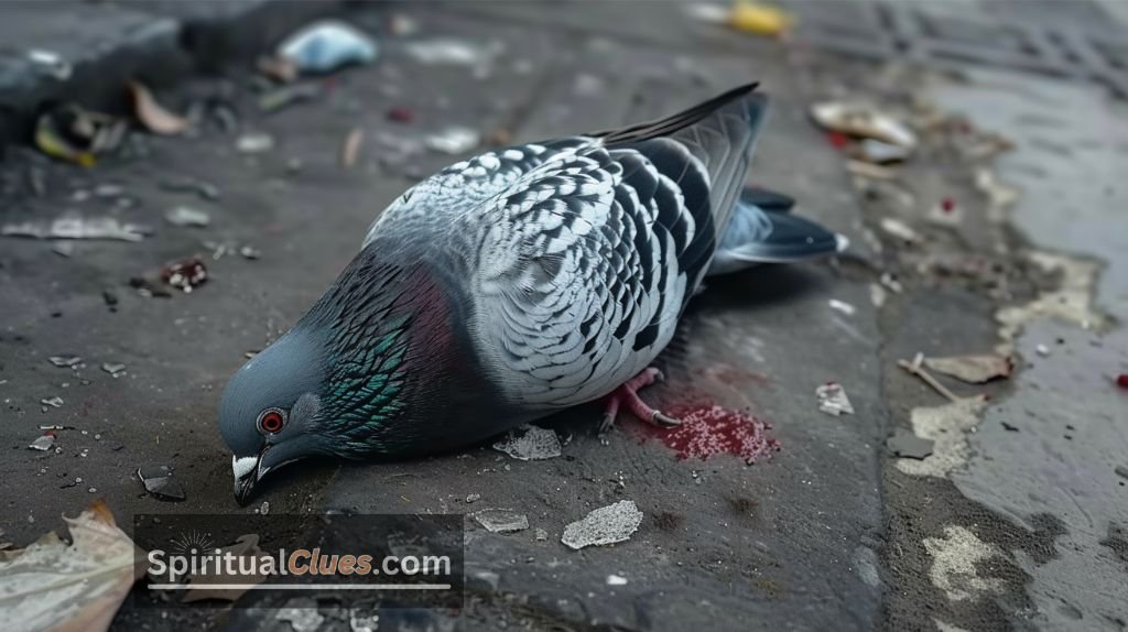 injured pigeon meaning