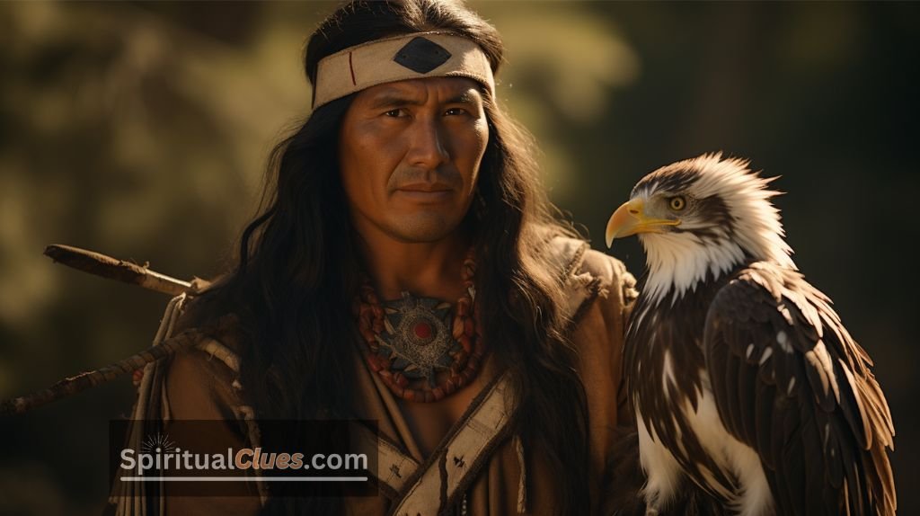 eagle with native american