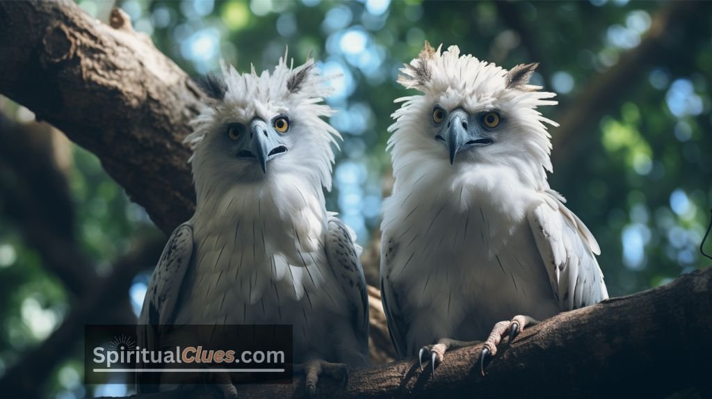 two harpy eagles