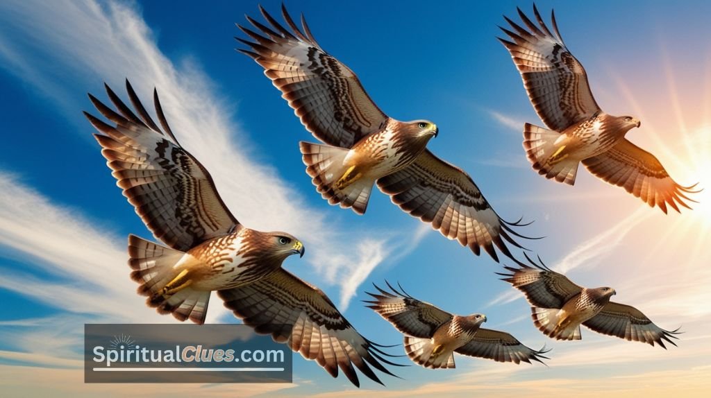 seeing 5 hawks spiritual meaning